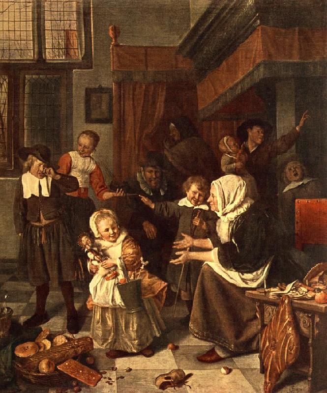 Jan Steen The Feast of St. Nicholas France oil painting art